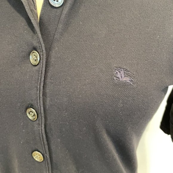 Burberry ruffle collar polo - Black knit five button - Size M - Picture 10 of 13